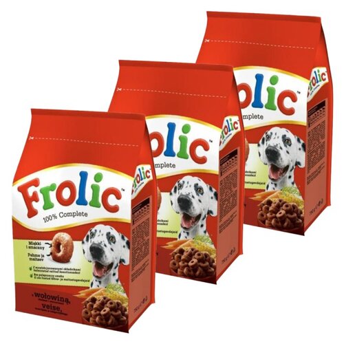 Karma dla psa FROLIC Wołowina 3 x 750 g