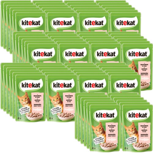Karma dla kota KITEKAT Pou Łosoś w sosie 84 x 85 g
