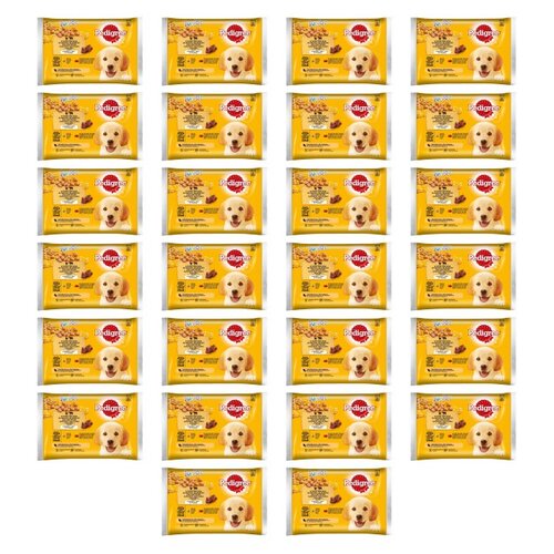 Karma dla psa PEDIGREE Junior Vital Protection Wołowina z ryżem, Kurczak z ryżem 104 x 100 g