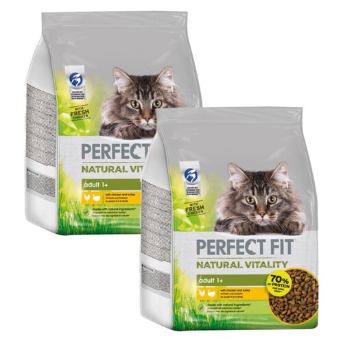 Karma dla kota PERFECT FIT Natural Vitality Indyk i kurczak 2 x 2.4 kg