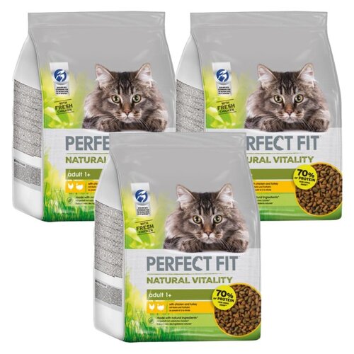 Karma dla kota PERFECT FIT Natural Vitality Indyk i kurczak 3 x 2.4 kg