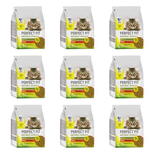 Karma dla kota PERFECT FIT Natural Vitality Wołowina i kurczak 9 x 2.4 kg