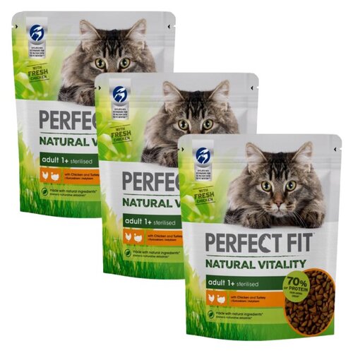 Karma dla kota PERFECT FIT Natural Vitality Kurczak z indykiem 3 x 650 g