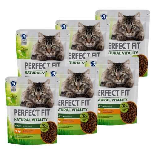 Karma dla kota PERFECT FIT Natural Vitality Kurczak z indykiem 6 x 650 g