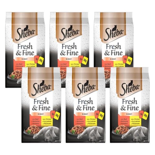 Karma dla kota SHEBA Fresh&Fine Wołowina i Kurczak 36 x 50 g