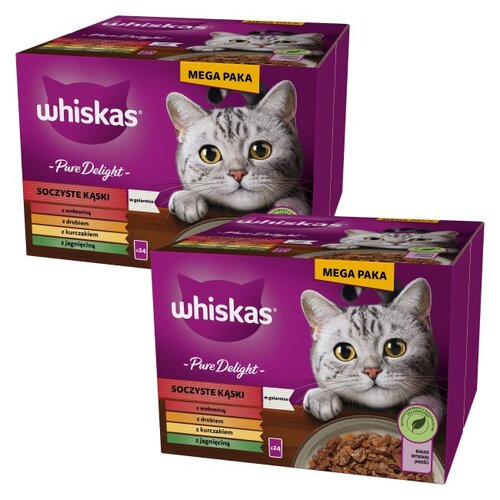 Karma dla kota WHISKAS Adult Pure Delight Mix Smaków (48 x 85 g)