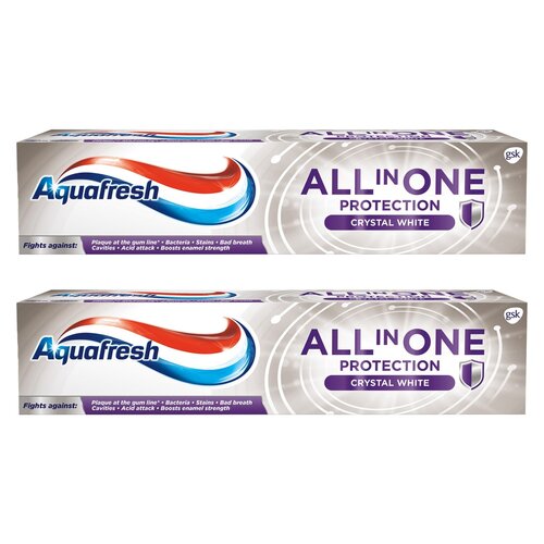 Pasta do zębów AQUAFRESH All In One Protect Crystal White 100 ml 2 szt.