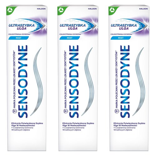 Pasta do zębów SENSODYNE Ultraszybka Ulga 75 ml 3 szt.