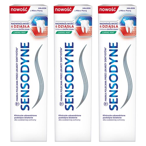 Pasta do zębów SENSODYNE Nadwrażliwość i Dziąsła 75 ml 3 szt.