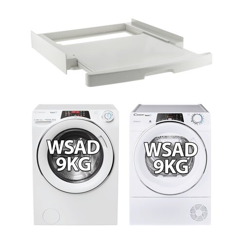 Pralka CANDY RapidO RO496DWMC7 1-S 9kg 1400 obr Quick&Clean + Suszarka CANDY ROE H9A2TCEX-S + Łącznik CANDY WSK-1110U