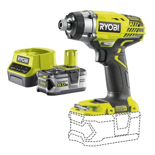 Klucz udarowy RYOBI R18ID3-0 + Akumulator RYOBI RC18120-150 5Ah 18V + Ładowarka