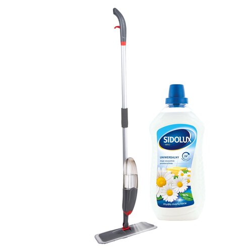 Mop płaski ze spryskiwaczem DIRT DEVIL E9444 + Płyn do mycia podłóg SIDOLUX Mydło Marsylskie 1000 ml