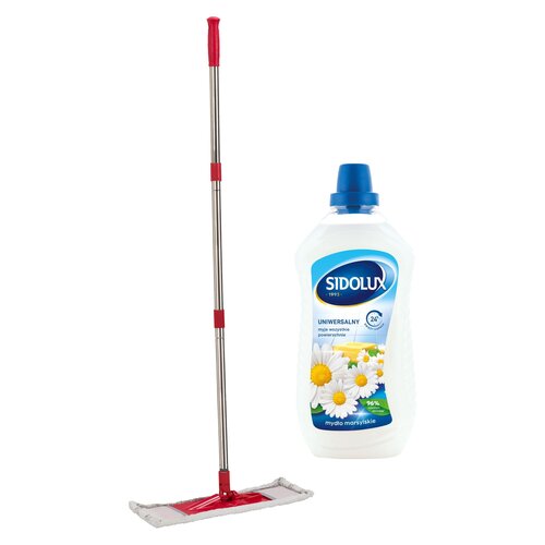 Mop płaski DIRT DEVIL E4662 + Płyn do mycia podłóg SIDOLUX Mydło Marsylskie 1000 ml