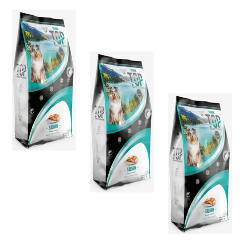Karma dla psa TOP PREMIUM FOOD FOR DOGS Łosoś S/M 3 x 3 kg