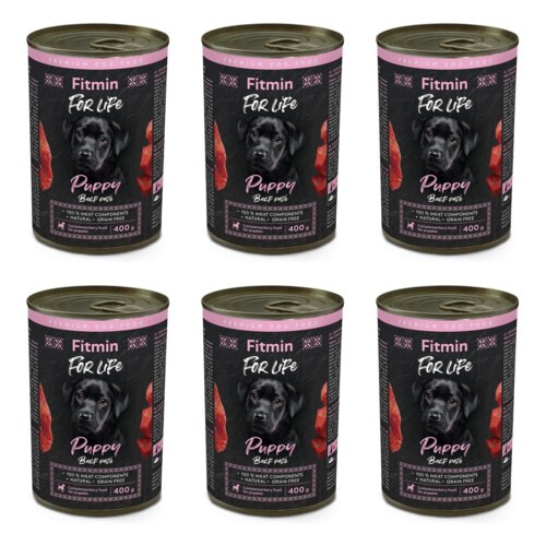 Karma dla psa FITMIN FFL Puppy Wołowina 6 x 400 g