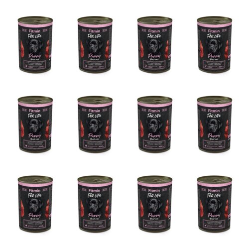 Karma dla psa FITMIN FFL Puppy Wołowina 12 x 400 g