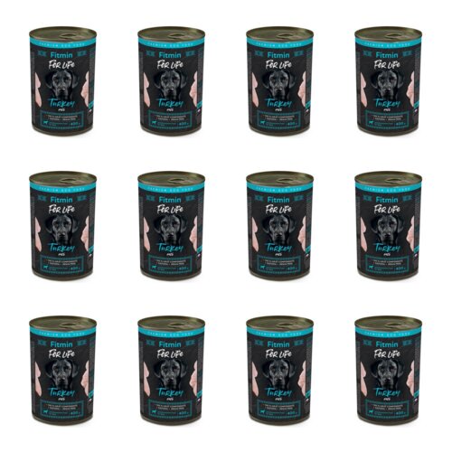 Karma dla psa FITMIN For Life Indyk 12 x 400 g