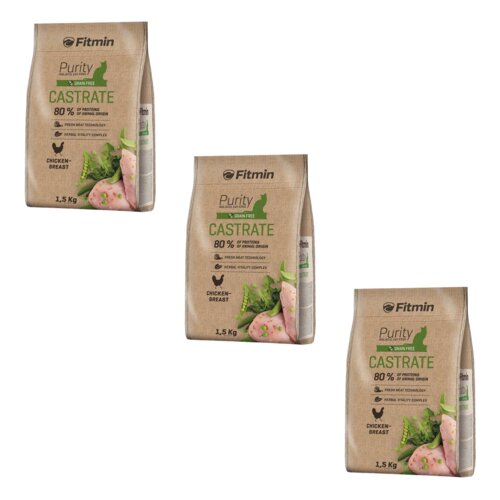 Karma dla kota FITMIN Cat Purity Castrate Kurczak 3 x 1.5 kg