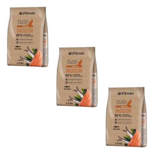 Karma dla kota FITMIN Purity Indoor Ryba 3 x 1.5 kg