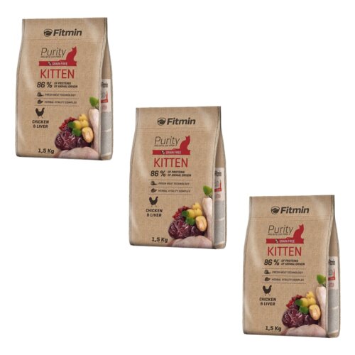 Karma dla kota FITMIN Cat Purity Kitten Kurczak 3 x 1.5 kg