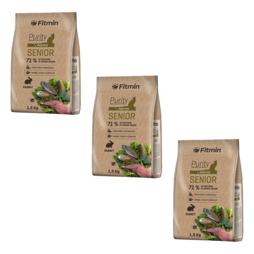 Karma dla kota FITMIN Cat Purity Senior Królik 3 x 1.5 kg