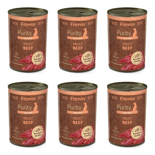 Karma dla psa FITMIN Purity Tin Beef Wołowina 6 x 400 g