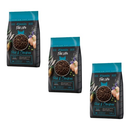 Karma dla kota FITMIN For Life Ryba i kurczak 3 x 1.8 kg