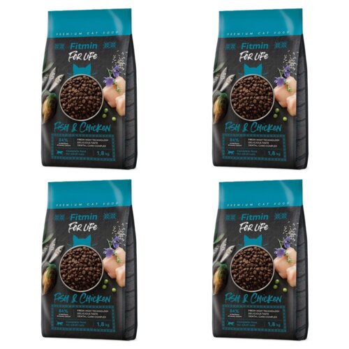 Karma dla kota FITMIN For Life Ryba i kurczak 4 x 1.8 kg