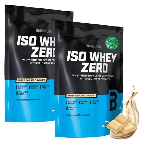 Odżywka białkowa BIOTECH Iso Whey Zero Biała czekolada (2 x 500 g) Bez cukru i laktozy