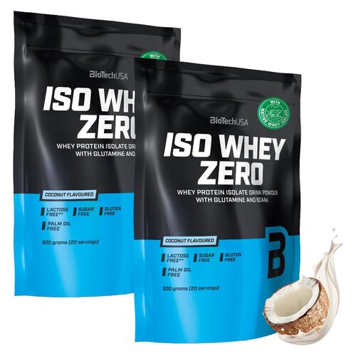 Odżywka białkowa BIOTECH Iso Whey Zero Kokosowy (2 x 500 g) Bez cukru i laktozy