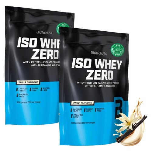 Odżywka białkowa BIOTECH Iso Whey Zero Waniliowy (2 x 500 g) Bez cukru i laktozy