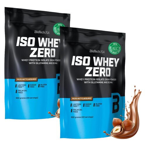 Odżywka białkowa BIOTECH Iso Whey Zero Orzechowy (2 x 500 g) Bez cukru i laktozy