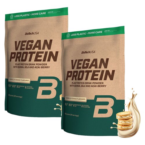 Odżywka białkowa BIOTECH Vegan Protein Ciastko waniliowe (2 x 500 g) Bez cukru