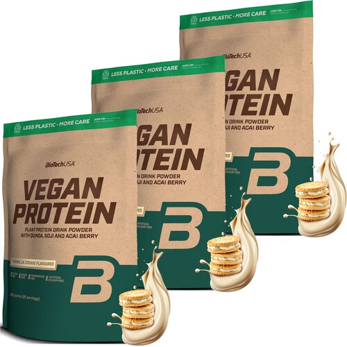 Odżywka białkowa BIOTECH Vegan Protein Ciastko waniliowe 3 x 500 g Bez cukru