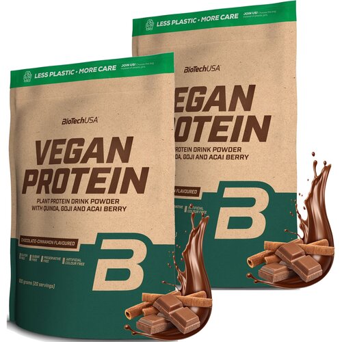 Odżywka białkowa BIOTECH Vegan Protein Czekoladowo-cynamonowy 2 x 500 g Bez cukru