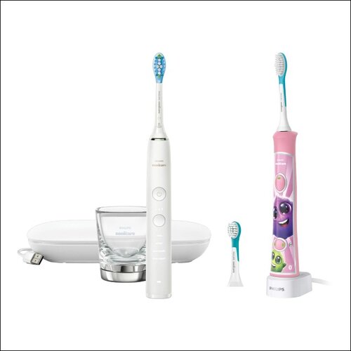 Szczoteczka soniczna PHILIPS Sonicare DiamondClean 9000 HX9911/27 + Szczoteczka soniczna PHILIPS Sonicare For Kids HX6352/42