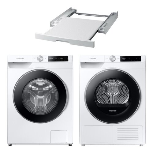 Pralka SAMSUNG EcoBubble WW90T634DLECS6 9kg 1400 obr + Suszarka SAMSUNG DV80T6220LE Optimal Dry AI Control + Łącznik SAMSUNG SKK-UDW
