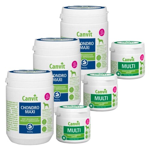 Suplement dla psa CANVIT Chondro Maxi 3 x 500 g + Multi 3 x 100 g