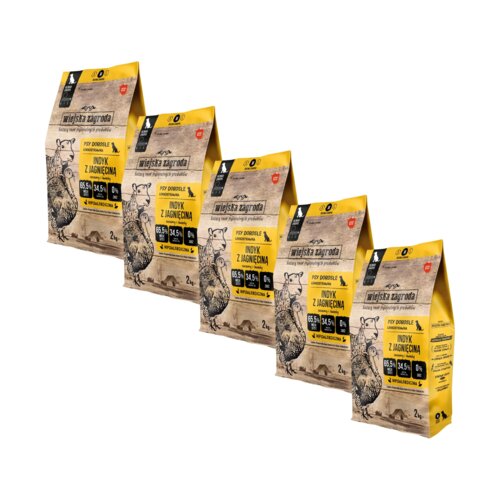 Karma dla psa WIEJSKA ZAGRODA Indyk z jagnięciną M 5 x 2 kg