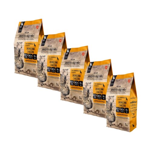 Karma dla psa WIEJSKA ZAGRODA Jagnięcina z kaczką M 5 x 2 kg