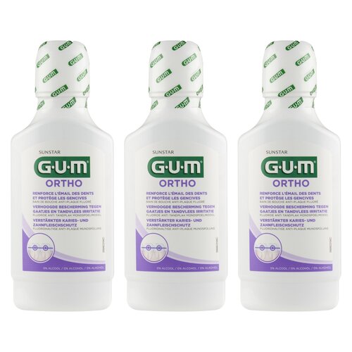 Płyn do płukania jamy ustnej SUNSTAR GUM Ortho 3 x 300 ml