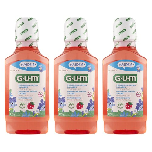 Płyn do płukania jamy ustnej SUNSTAR GUM Junior 6+ 3 x 300 ml