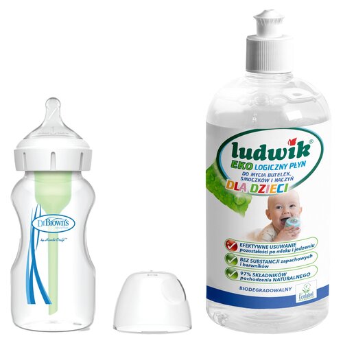 Butelka DR BROWNS Options+ 270 ml + Płyn do mycia butelek i smoczków LUDWIK CG1010102ZEKL0121 475 ml