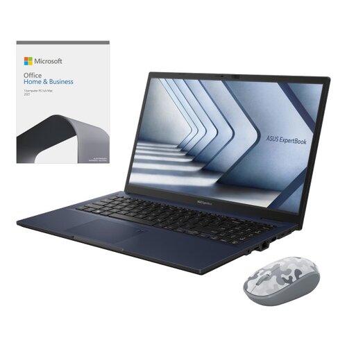 Laptop ASUS ExpertBook B1502CVA-BQ0095X 15.6 i5-1335U 16GB RAM 512GB SSD + Program MICROSOFT Office Home & Business 2021 PL + Mysz MICROSOFT Bluetooth Arctic Camo