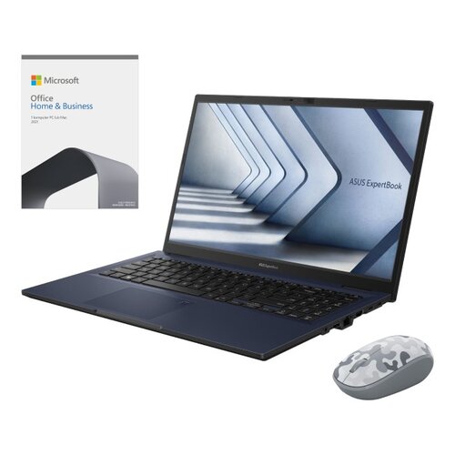 Laptop ASUS ExpertBook B1502CVA-BQ0112X 15.6 i7-1355U 16GB RAM 512GB SSD + Program MICROSOFT Office Home & Business 2021 PL + Mysz MICROSOFT Bluetooth Arctic Camo