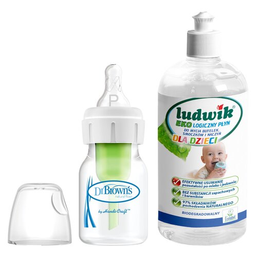Butelka DR BROWNS Standard Options+ 60 ml + Płyn do mycia butelek i smoczków LUDWIK CG1010102ZEKL0121 475 ml