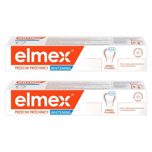 Pasta do zębów ELMEX Przeciw próchnicy Whitening delikatnie wybielająca 75 ml 2 szt.