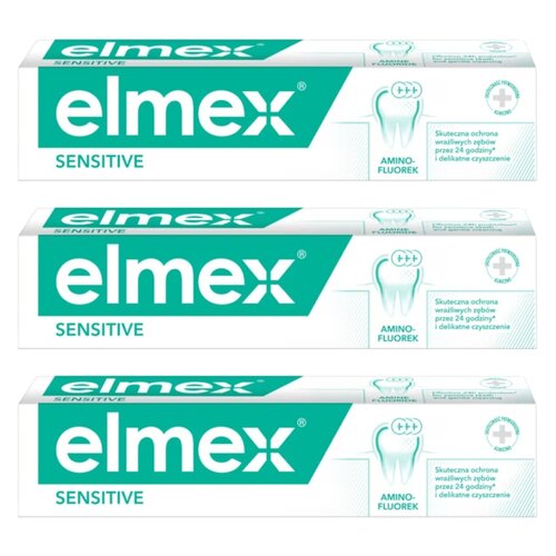 Pasta do zębów ELMEX Sensitive na nadwrażliwość z aminofluorkiem 75 ml 3 szt.