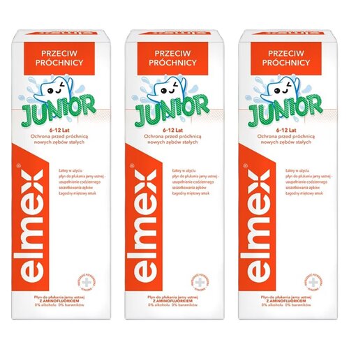 Płyn do płukania jamy ustnej ELMEX Junior 3 x 400 ml