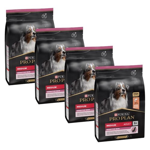 Karma dla psa PURINA Pro Plan Medium Łosoś 4 x 3 kg